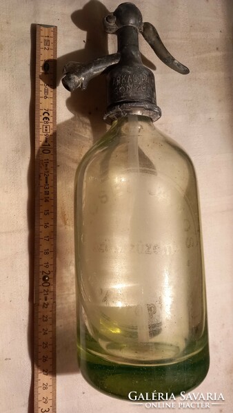 Uranium glass (!) Soda bottle, not identical, 1/2 liter
