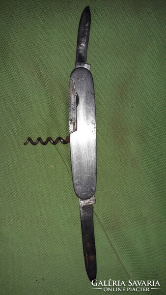 Retro full steel multi-functional knife, blades 6 and 3 cm + corkscrew, length 18 cm, according to the pictures