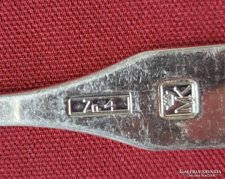 MK antik cink kanál szett Zn.4 salátás villa szedő kanál ezüst szín