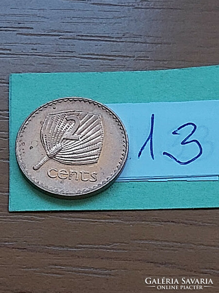 Fiji Fiji Islands 2 cents 2001 palm leaf, ii. Queen Elizabeth, zinc with copper coating 13