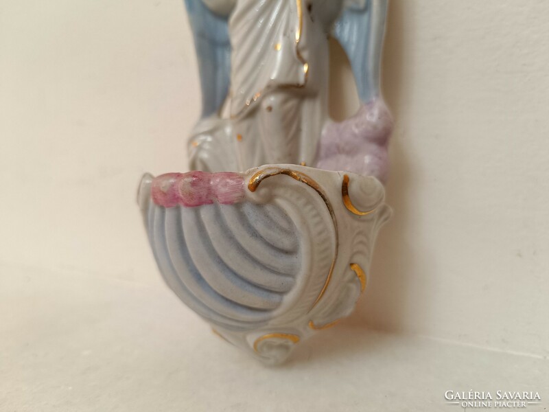 Antique holy water holder No. 20 Biscuits porcelain Christian guardian angel angel holy water holder 735