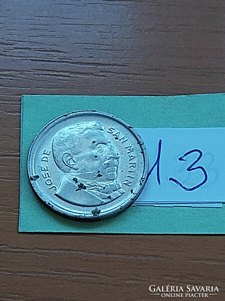 Argentina 50 centavos 1952 steel nickel plated, jose de san martin 13