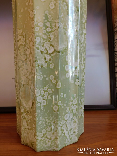 Stone cartilage witeg green mother-of-pearl luster glaze, hand-painted vase 36 cm