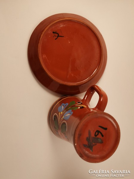 Small ceramic jug with plate