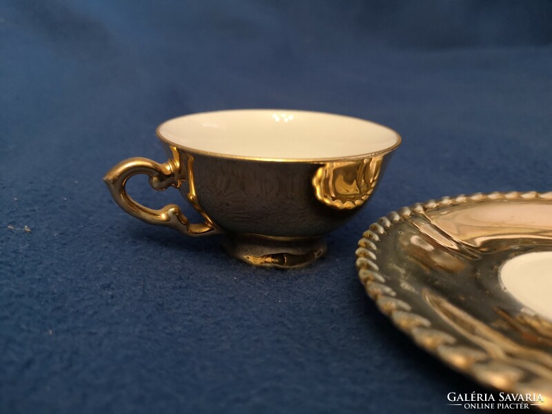 Gold-plated Bavarian coffee cup + base ( barenhöhle )