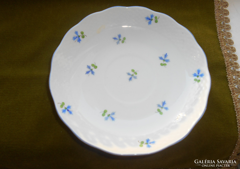 Ó Herend plate - tea cup bottom coat of arms mark with blue cornflower (pbg) pattern