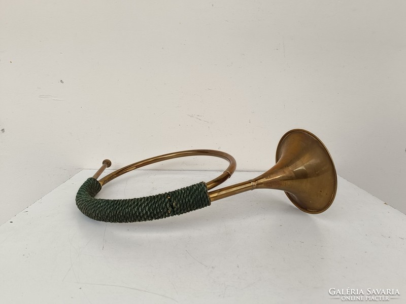 Antik sárgaréz trombita kürt fúvós hangszer 621 8575