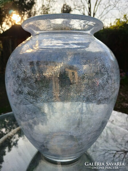 Nagyméretű karcagi fátyol üveg váza