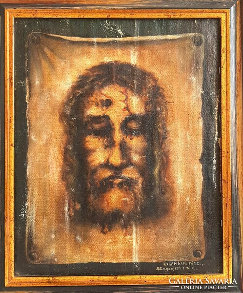 Shroud of Turin painting made for Caritas Szeged 15.X.1944
