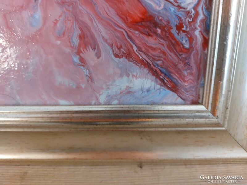 (K) signed (Palfi) abstract painting with 39x50 cm frame