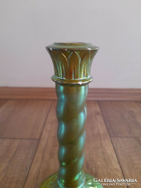 Antique Zsolnay eosin candle holder