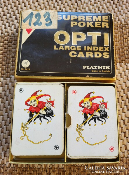 Old piatnik opti large index cards in poker card box French card deck