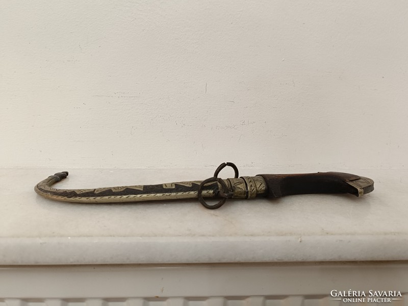 Antique Jambiya Arabic Persian Syria Morocco Berber dagger metal inlay copper knife weapon xix. - Xx. No. 729