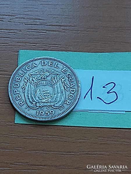 Ecuador 1 sucre 1959 copper-nickel 13
