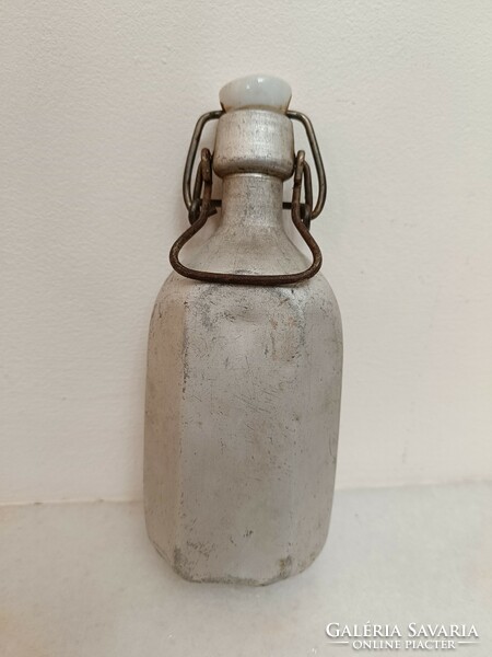 Antique military hiking aluminum water bottle aged rubber pad missing 720 8463