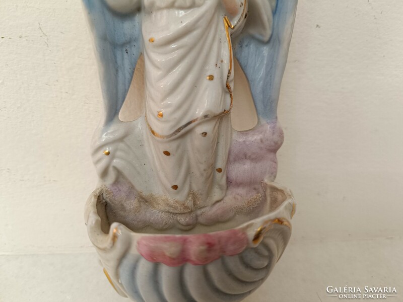 Antique holy water holder No. 20 Biscuits porcelain Christian guardian angel angel holy water holder 735