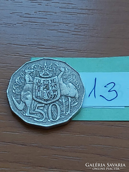 Australia 50 cents 1975 copper-nickel, coat of arms, ii. Queen Elizabeth, 13