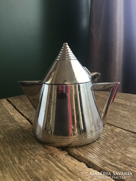Old art deco nickel plated copper milk spout