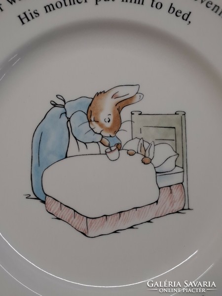 Wedgwood angol porcelán gyermek lapos tányér 18 cm Nyúl Péter dekorral Peter Rabbit