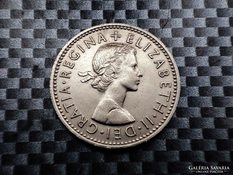 Egyesült Királyság 1 shilling, 1959 Angol címer, 3 oroszlán koronás pajzson