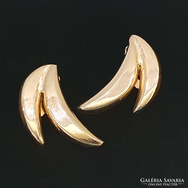 Rare bergère 12kt gold-plated earrings, 1940s