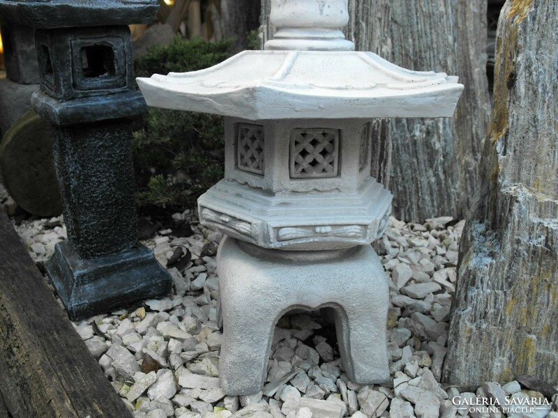 Ritka Yukimi Japán kertépítő Kő lámpa  Feng Shui  kerti tó pagoda műkő szobor