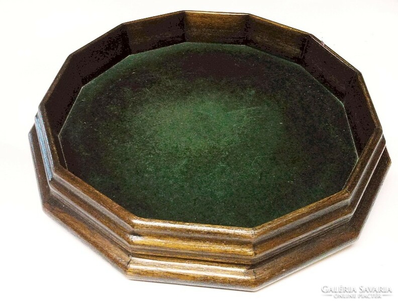 Antique polygonal posto lined tray Biedermeier style small industrial work. XX. Beginning of the century