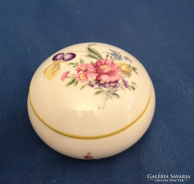 Jlmenau porcelain bonbonier with flower decoration 15 x 9 cm