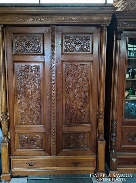 Antique pewter cabinet