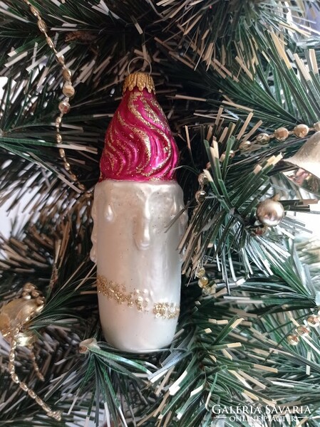 Glass Christmas tree decorations candle shape