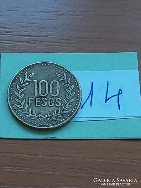 Colombia colombia 100 pesos 2007 brass 14