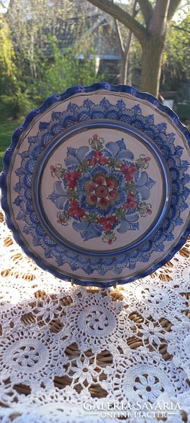 Kézzel festett kerámia  fali tányér