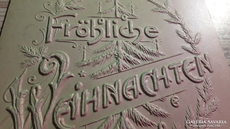 Antique extra embossed greeting card.