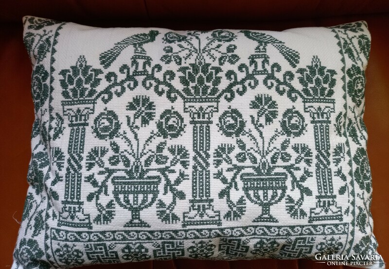 Decorative pillow with cross-stitch embroidery!