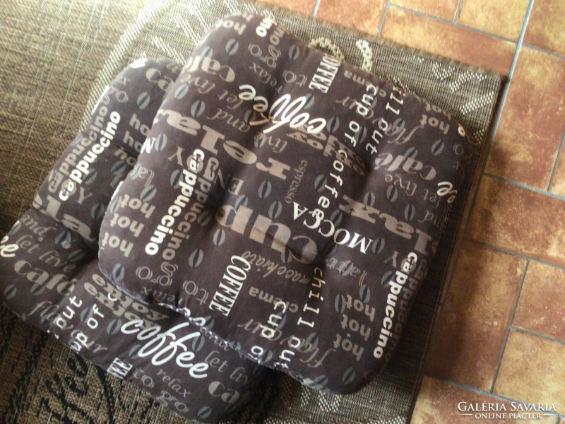 Coffee pattern chair cushion 2 pcs