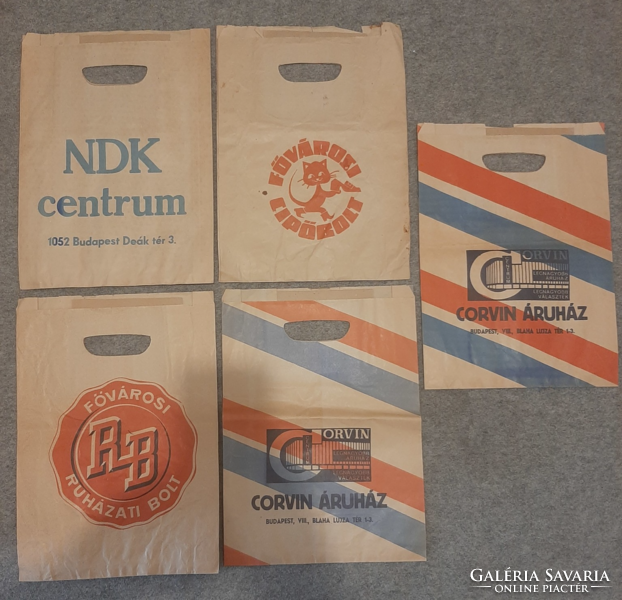 Retro paper bags, pouches corvin store, ndk center, Budapest shoe store, rb Budapest clothing store