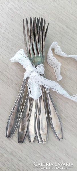 Silver-plated forks, 6 pcs