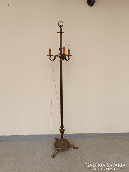Antik állólámpa patinás bronzírozott réz öntvény lábú álló lámpa búra nélkül 881 8519