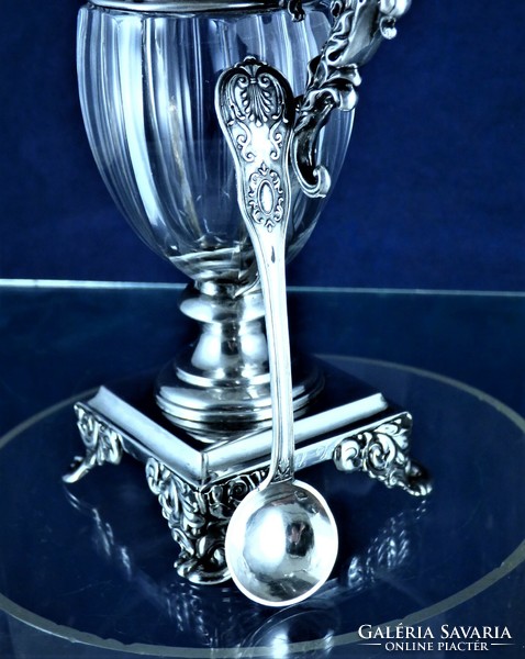 Beautiful, antique silver caviar holder, Paris, ca. 1840!!!