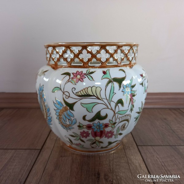 Zsolnay flower pattern large pot