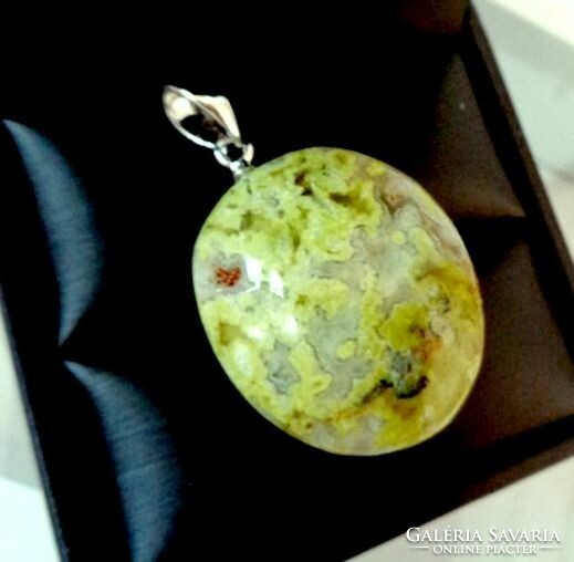 Opal green mineral pendant