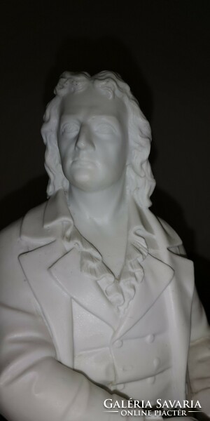 Goethe és Schiller porcelán szobrok, 40cm, sérült