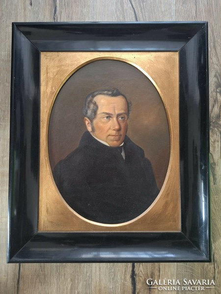 Antik bieder férfi portré festmény