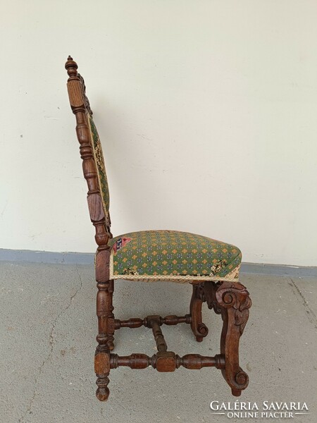 Antique richly carved renaissance chair upholstered 715 8510