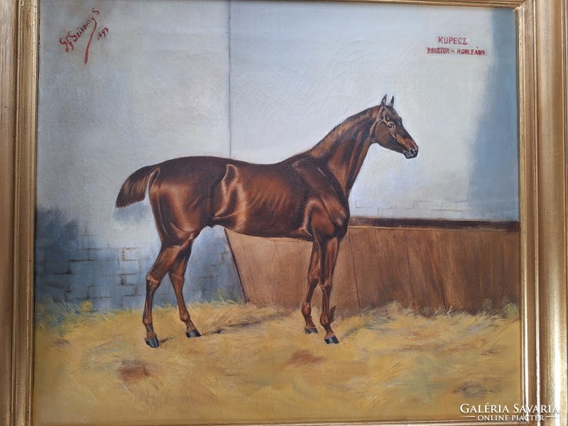 Antique racing horse painting 1897