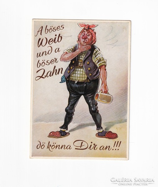 VH:01 Vicces-Humoros képeslap postatiszta "Műnchen Huckauf"