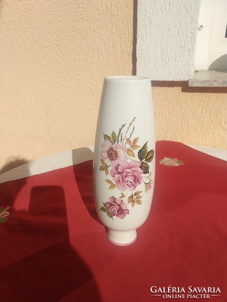 Hollóházi rózsa  mintás váza,,25,5 cm,,Hibátlan,,