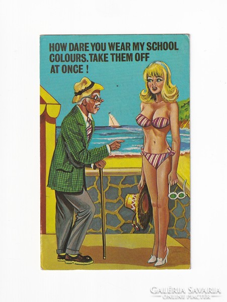 Vh:02 funny-humorous postcard 1970