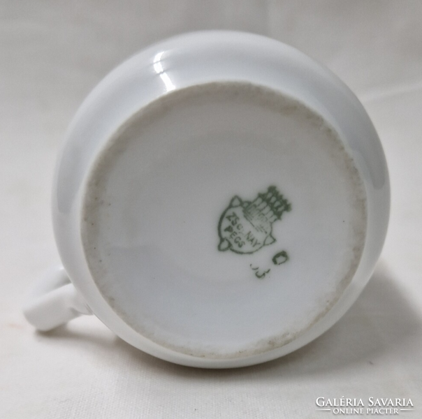 Old Zsolnay shield seal memorial porcelain cup decorated with flowers