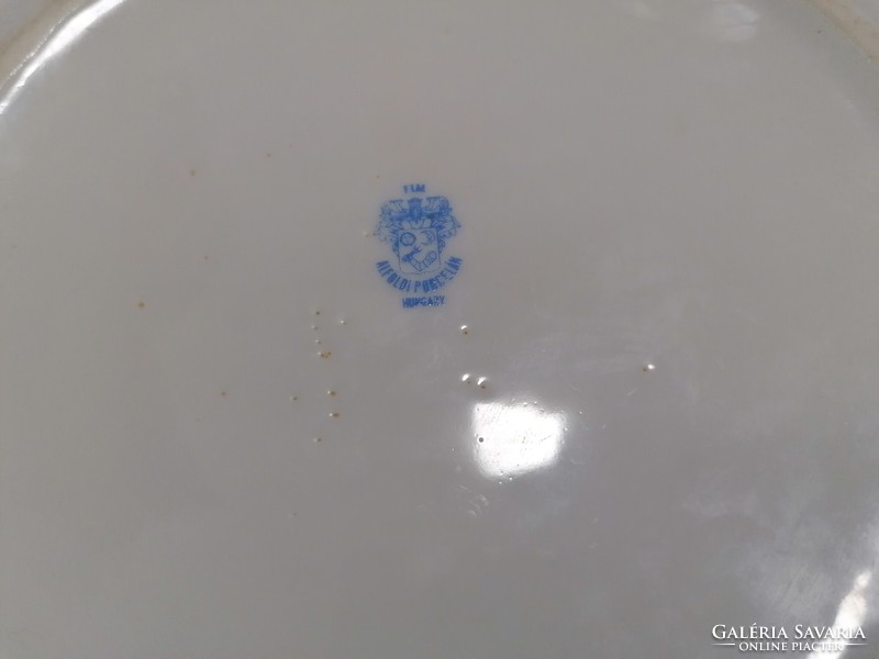 Alföldi porcelán retro, kék mintás tál, ritka motívumos